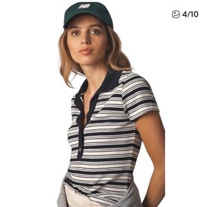 Anthropologie T.La Short Sleeve Polo Tee SZ Small LIKE NEW